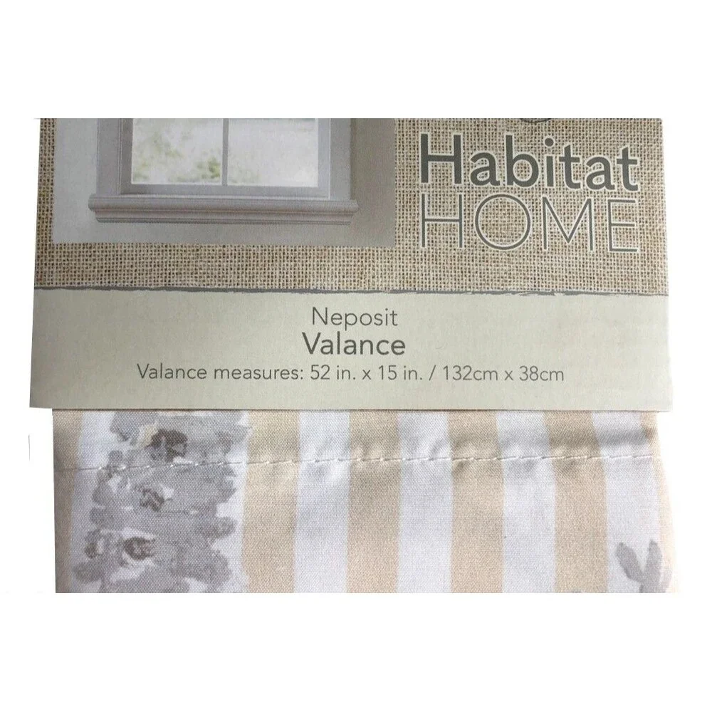 Seahorse Neposit Valance Set Of 2 Summer Beach House White Beige Shells 52x15